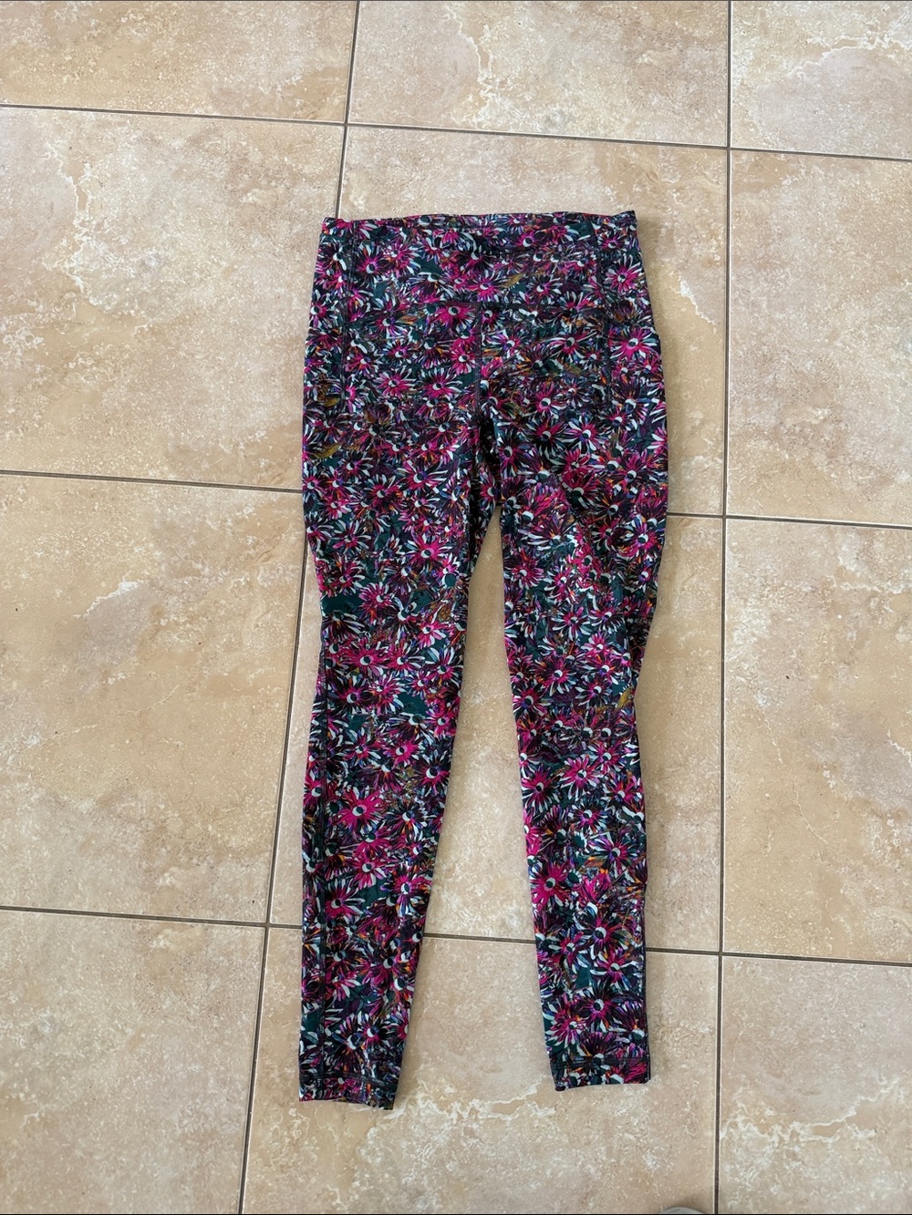 lululemon athletica woman Floral Leggings - Pink, Black & Teal